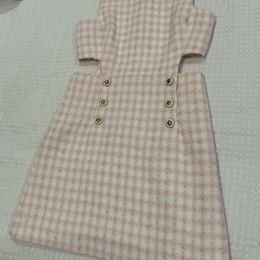 Sandro Pink and White Tweed Dress 6/38 - Picture 9 of 9
